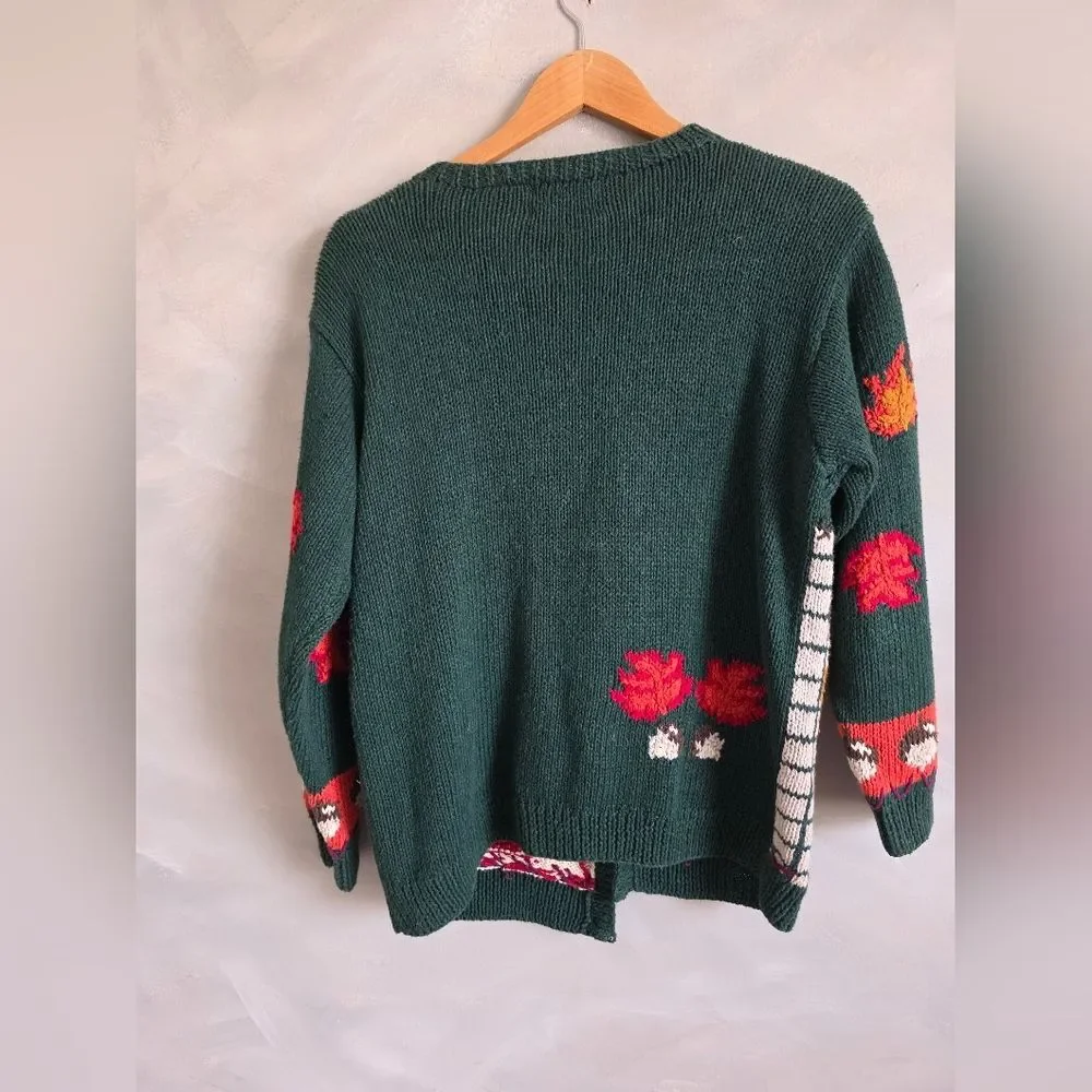 VTG Croft & Barrow Knitted By Hand Fall Sweater Size Small Petite Oversized